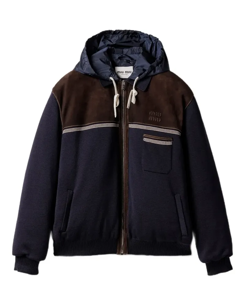 Miu Miu Kapuzenjacke mit Kordelzug - Blau Blau