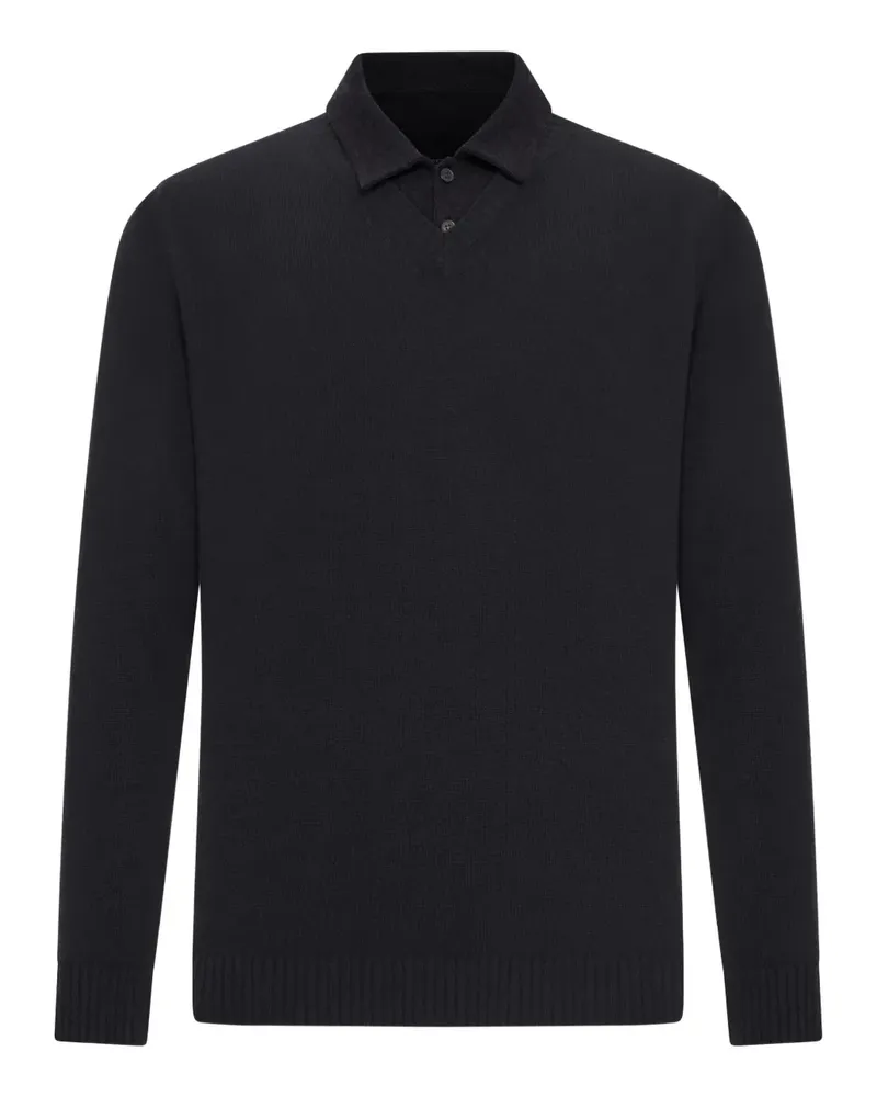 Roberto Collina buttoned cotton-piquet polo shirt - Schwarz Schwarz