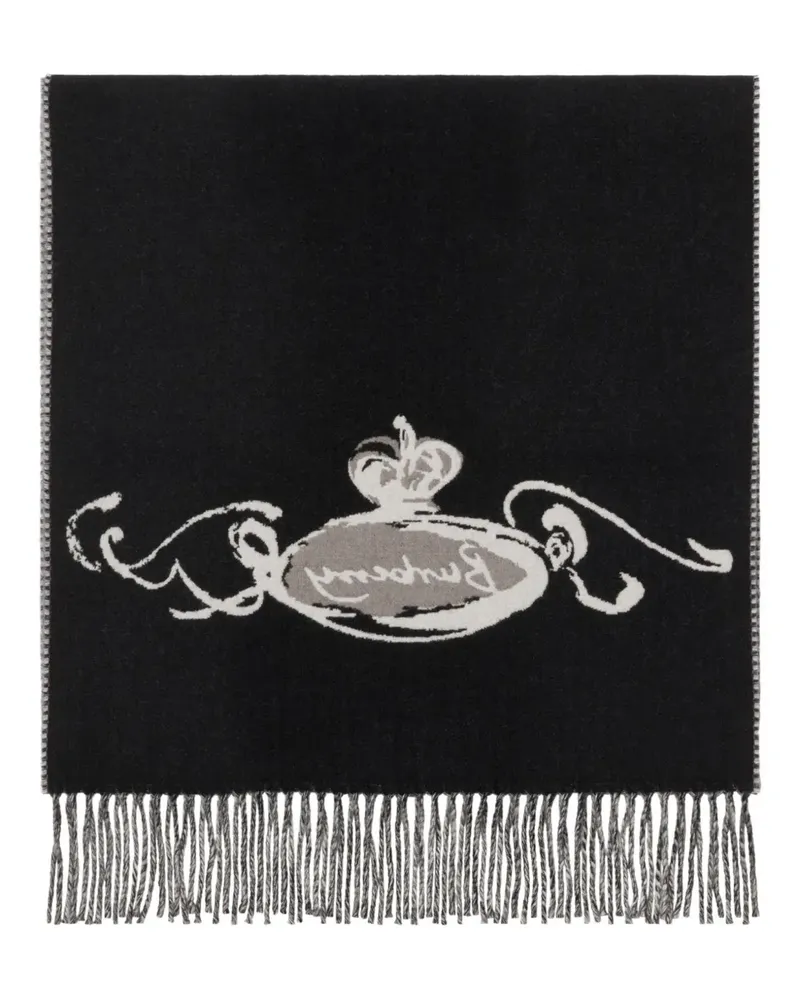 Burberry Kaschmirschal mit Castle-Print - Grau Grau