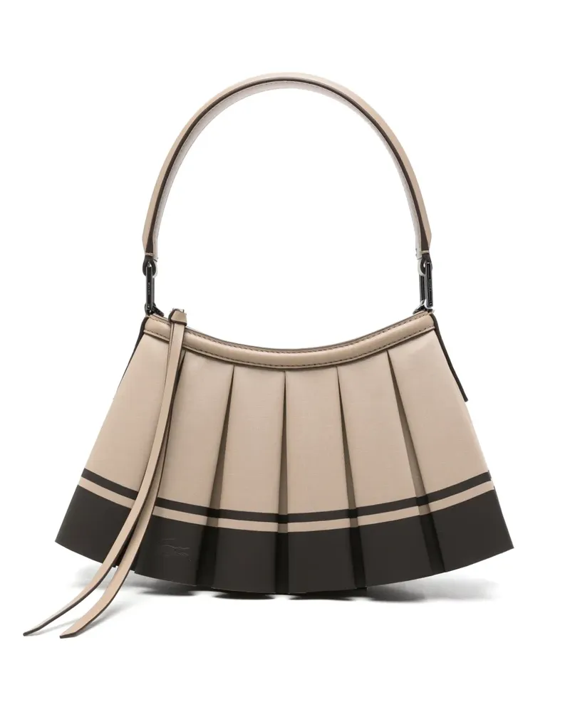 Lacoste x S Lenglen Tote Bag mit Falten in Colour-Block-Optik - Nude Nude
