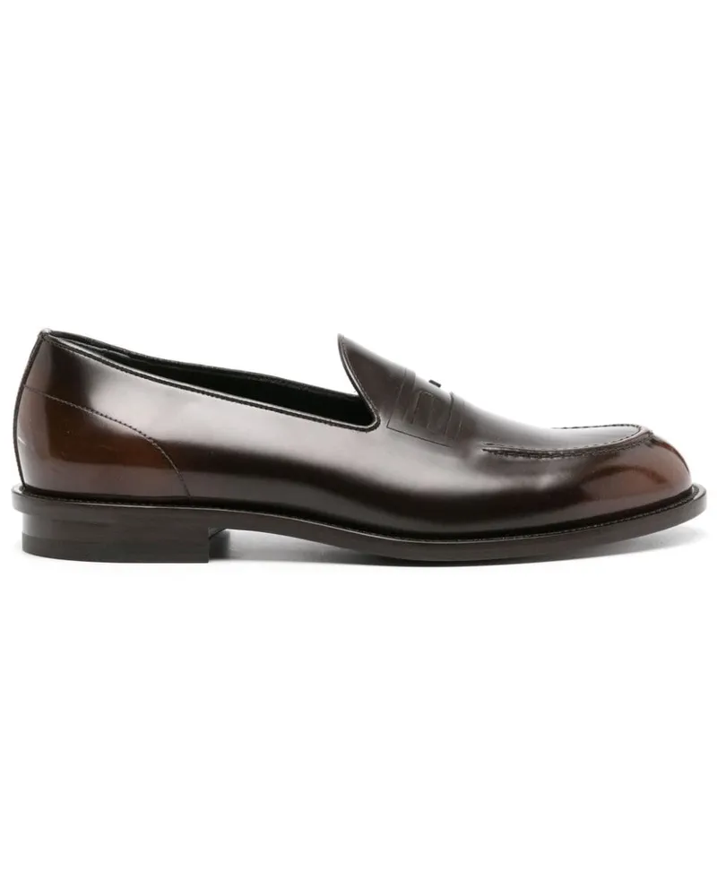 Fendi Loafer aus Lackleder mit FF-Prägung - Braun Braun