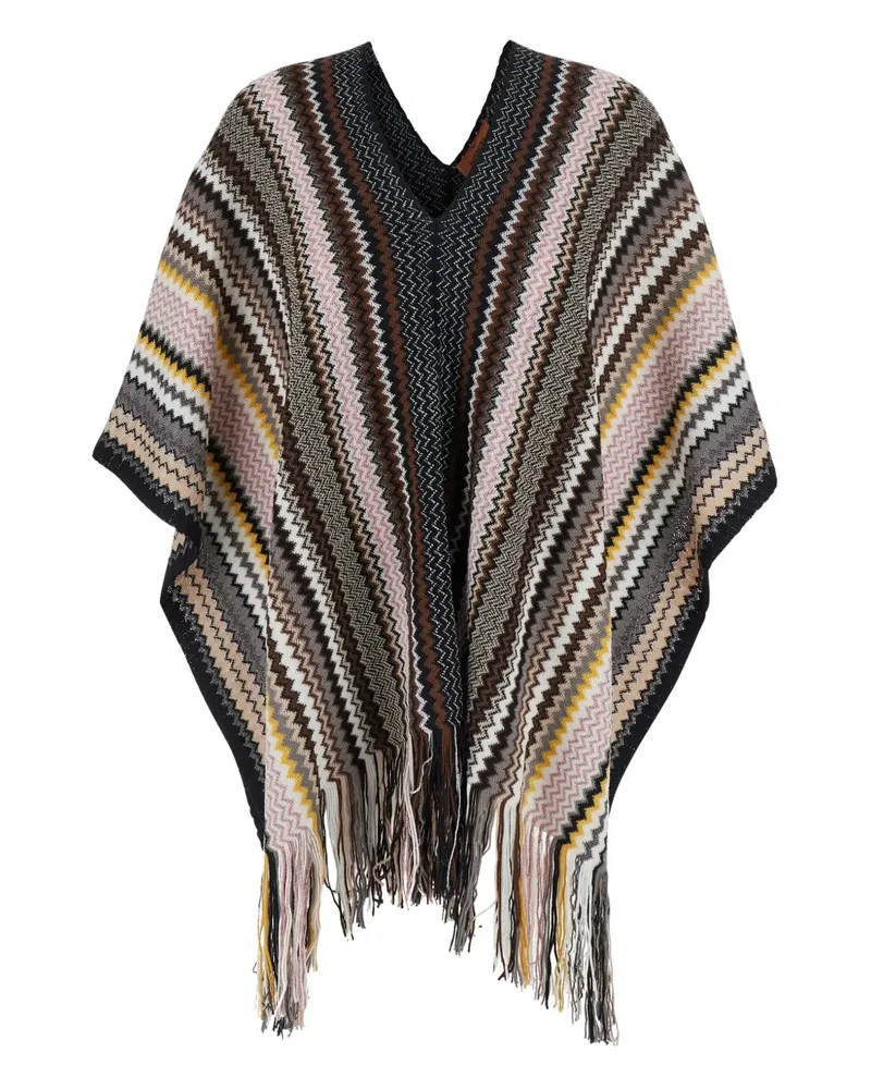 Missoni Poncho mit Fransen - Grau Grau
