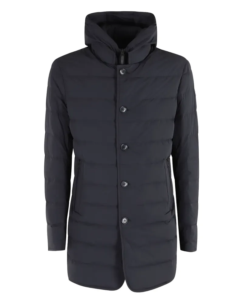DUNO Geknöpfter Loft Hoody Mantel - Blau Blau