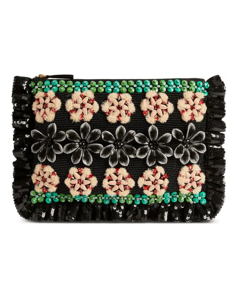 La DoubleJ Bestickte Clutch - Schwarz Schwarz