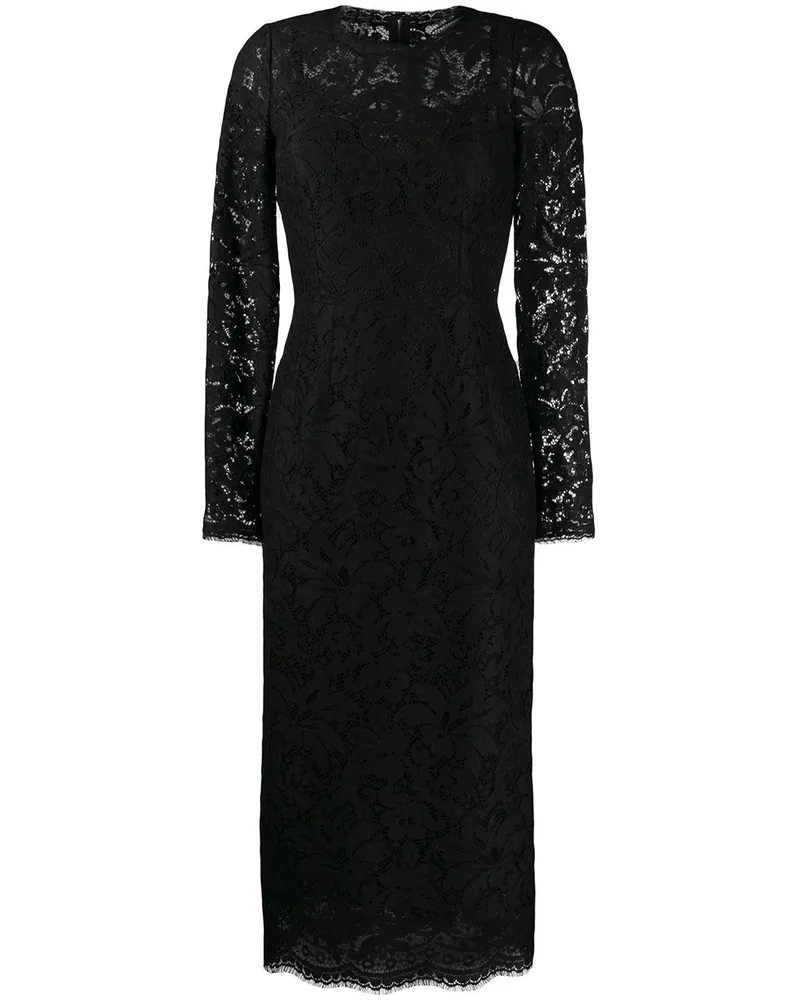 Dolce & Gabbana Midikleid aus Spitze - Schwarz Schwarz
