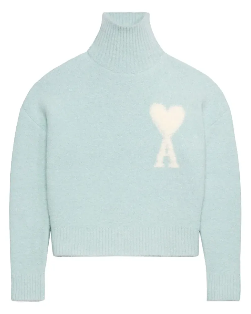 AMI Paris Cloudy Wool Ami de Coeur Pullover - Blau Blau
