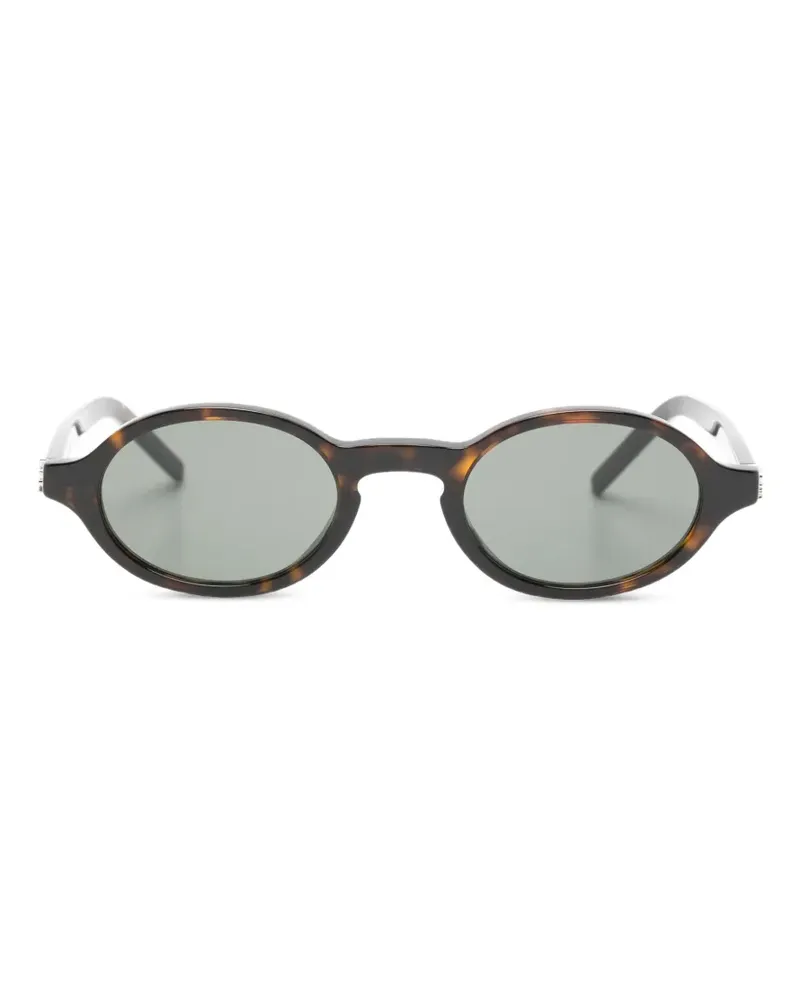 Saint Laurent Sonnenbrille mit ovalem Gestell - Braun Braun