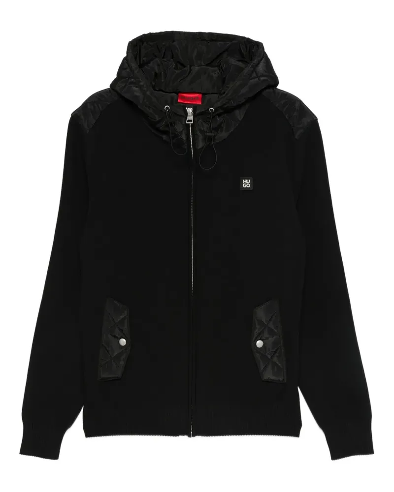 HUGO BOSS Kapuzenjacke mit gesteppter Tasche - Schwarz Schwarz