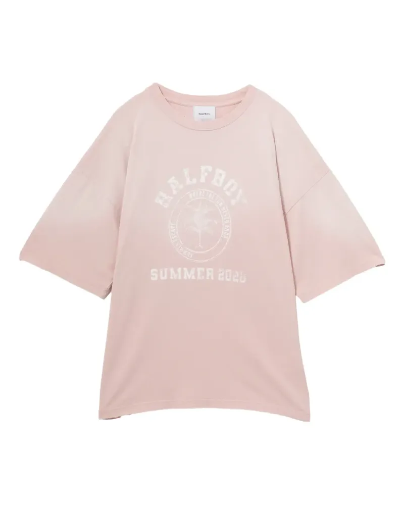 HALFBOY T-Shirt im Distressed-Look - Rosa Rosa
