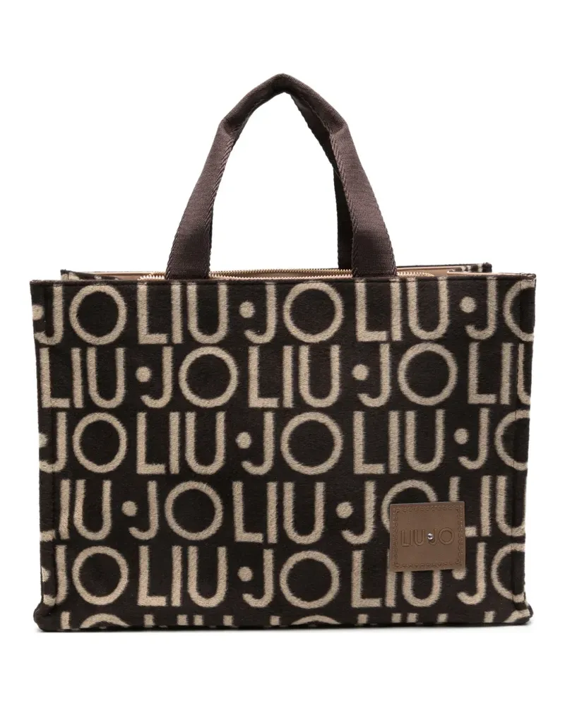 Liu Jo Shopper mit Intarsien-Logo - Braun Braun