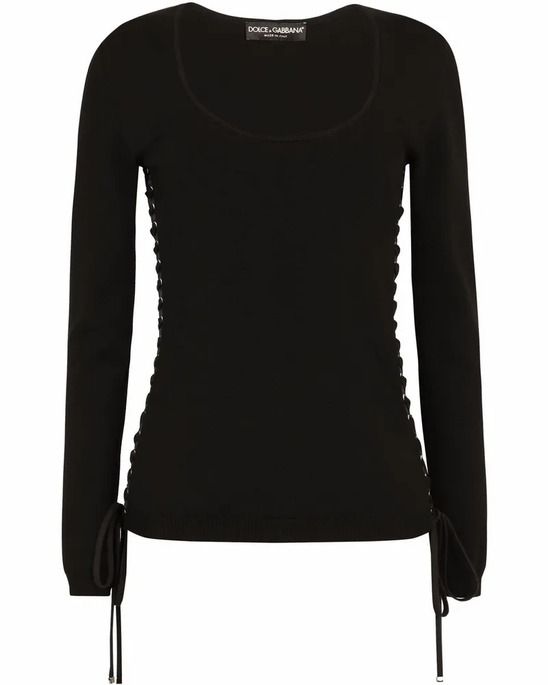 Dolce & Gabbana Pullover mit Schnürung - Schwarz Schwarz