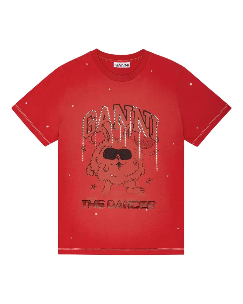 Ganni Klassisches T-Shirt - Rot Rot