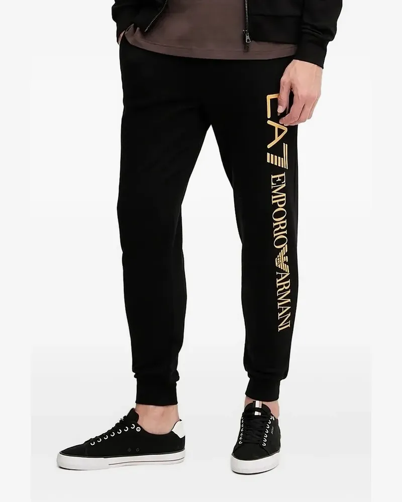 EA7 Jogginghose mit Logo-Print - Schwarz Schwarz