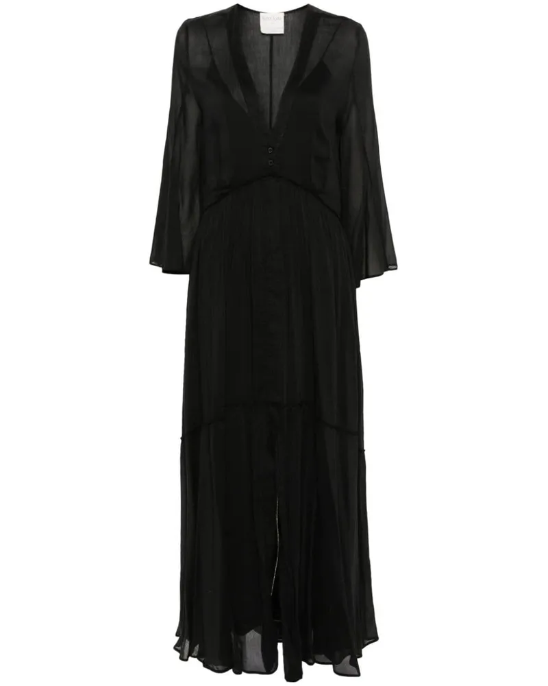 forte_forte Voile-Maxikleid Schwarz