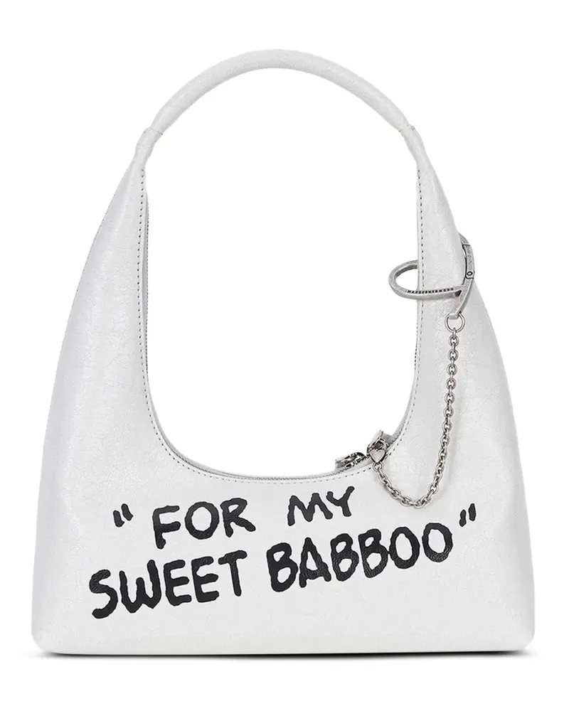 Marge Sherwood x Peanuts Schultertasche aus Leder - Weiß Weiß