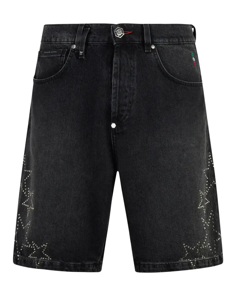 Philipp Plein stars denim shorts - Schwarz Schwarz