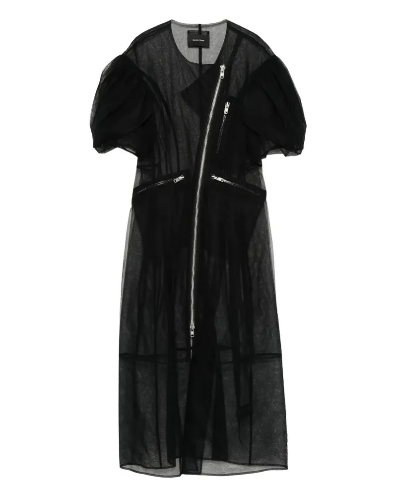 Simone Rocha Klassisches Sheer-Kleid - Schwarz Schwarz