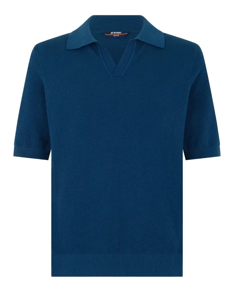 K-Way Pleyr fine-knit open-collar T-shirt - Blau Blau