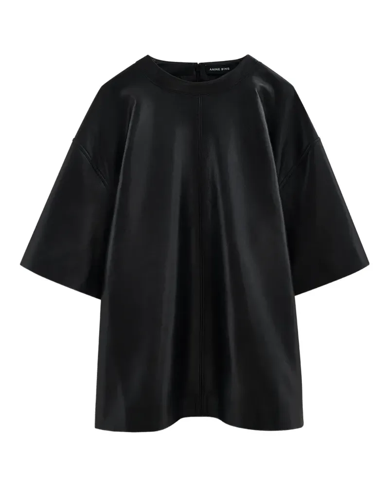 Anine Bing Zeina top - black recycled leather - Schwarz Schwarz