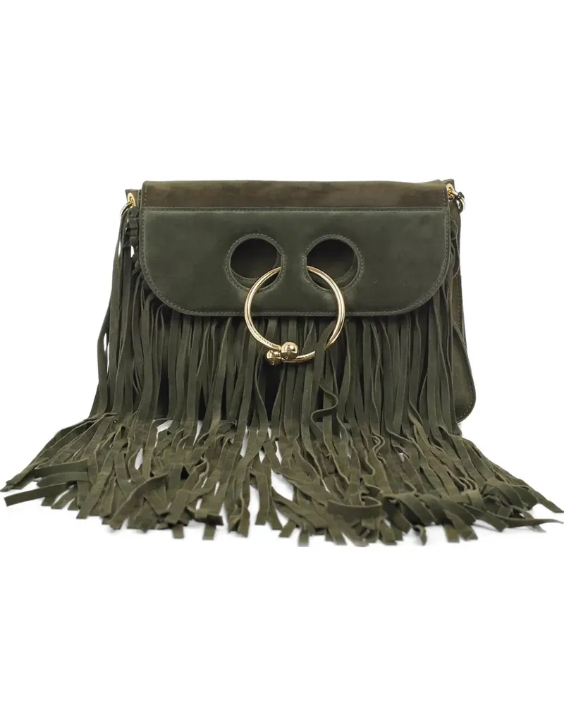 J.W.Anderson suede fringe shoulder bag - Grün Grün