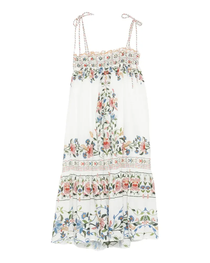 FARM Rio Langes Kleid mit Gartenstickerei - Weiß Weiß