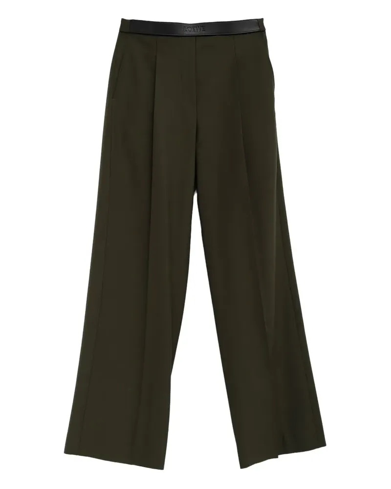 Loewe Hose mit Lederbesatz - Grün Grün