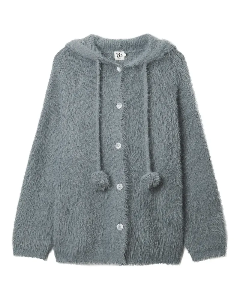 b+ab Kapuzencardigan mit Bommel - Grau Grau