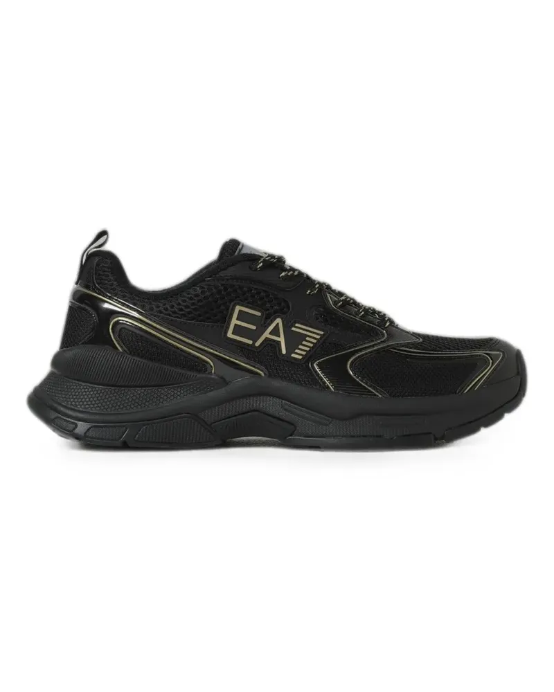 EA7 logo-print mesh sneakers - Schwarz Schwarz
