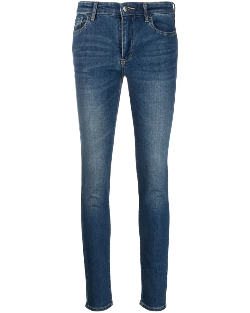 Armani Exchange Halbhohe Skinny-Jeans - Blau Blau