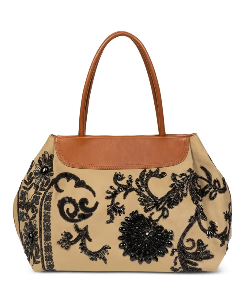 Dries van Noten Shopper mit Stickerei - Nude Nude