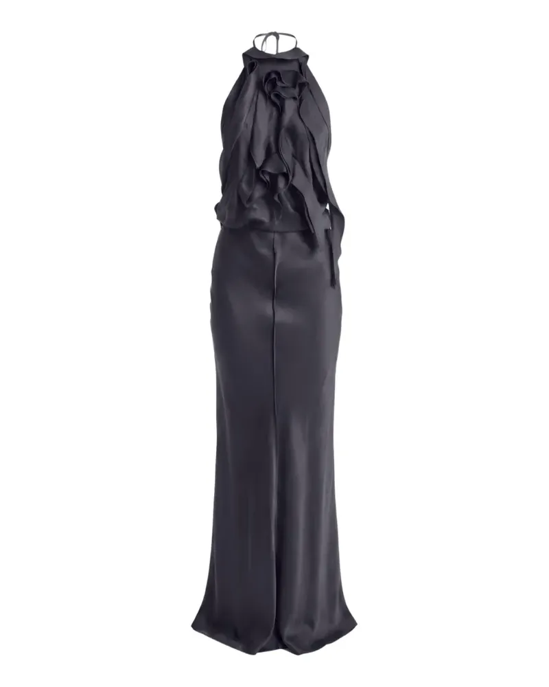 Irina Schrotter Saldana ruffled backless maxi dress - Schwarz Schwarz