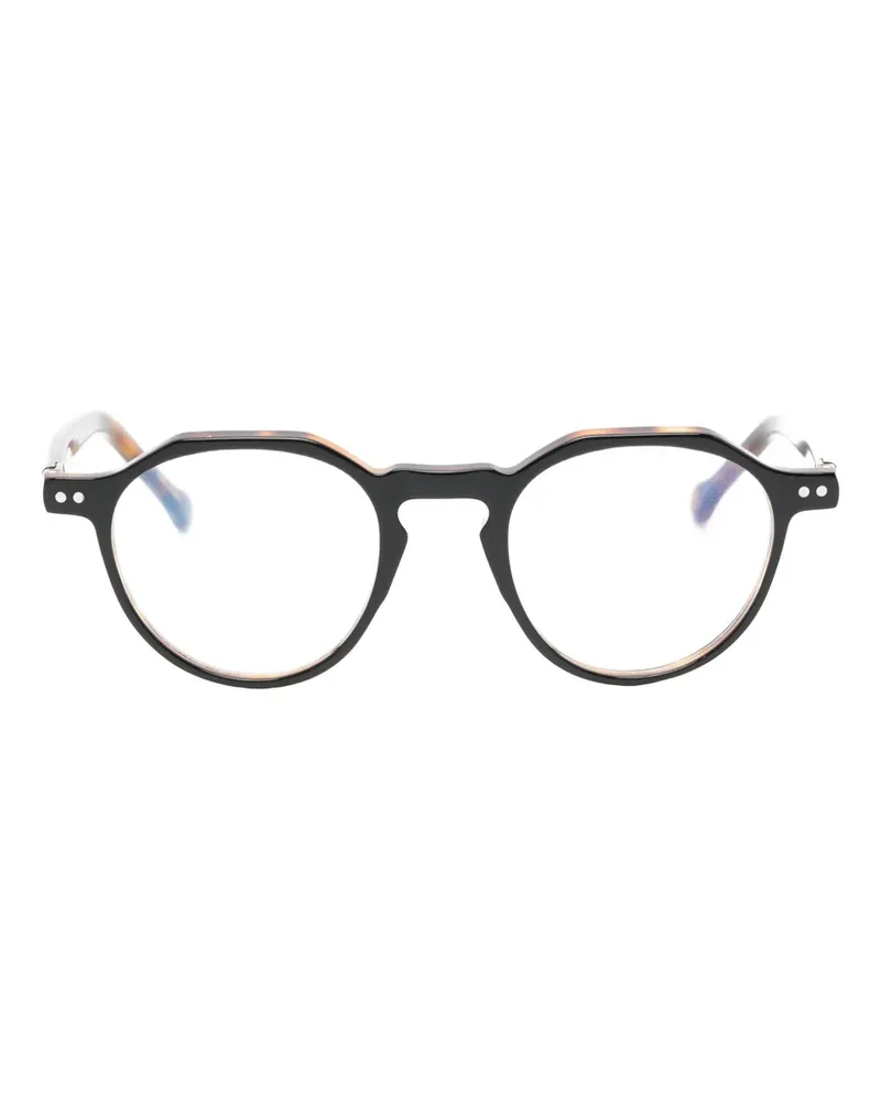 Lesca Brille mit rundem Gestell - Schwarz Schwarz