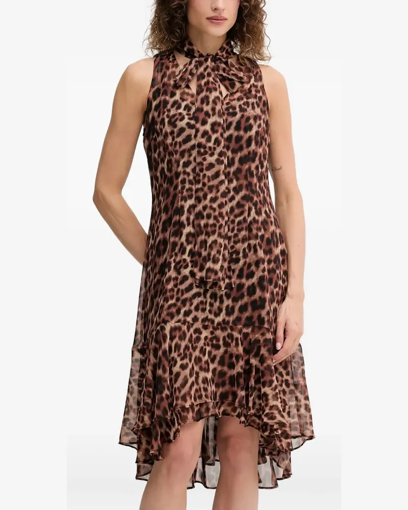 DKNY tie neck ruffled mini dress - Braun Braun