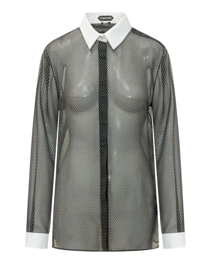 Tom Ford Losange Hemd aus Seidenchiffon - Schwarz Schwarz