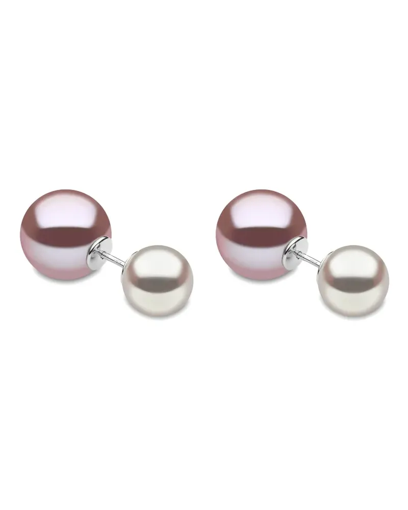 YOKO London 18kt South Sea Weißgoldohrringe mit Süßwasserperlen Weiß