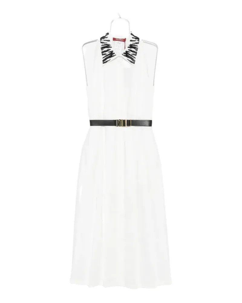 Max Mara bead-embellishment midi dress - Weiß Weiß