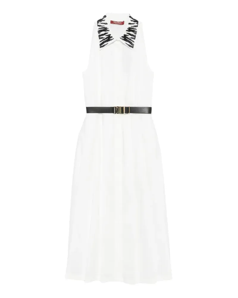 Max Mara bead-embellishment midi dress - Weiß Weiß