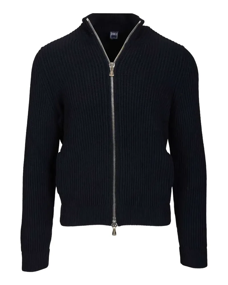 Fedeli ribbed-knit cashmere cardigan - Blau Blau