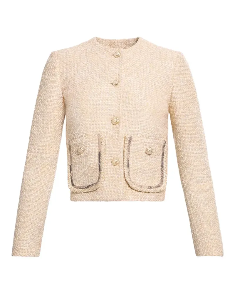 Elie Saab Tweed-Jacke mit Python-Print - Nude Nude
