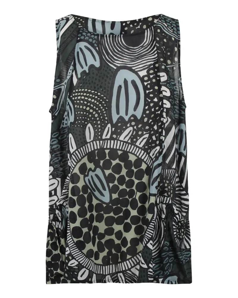 Black Label abstract-print sleeveless top - Schwarz Schwarz