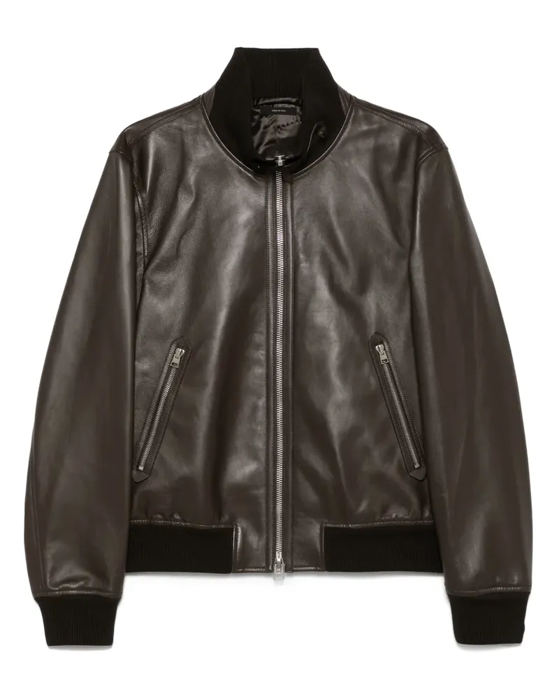 Tom Ford Klassische Lederjacke - Braun Braun