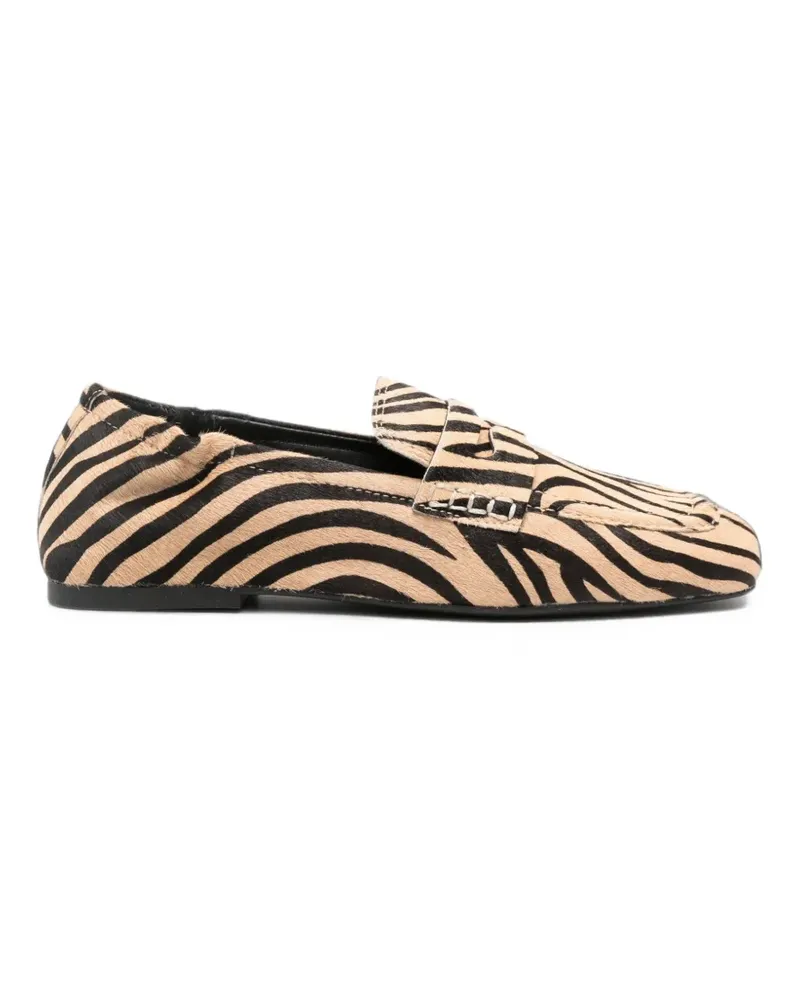 ash Barkley zebra-print pony hair loafers - Nude Nude