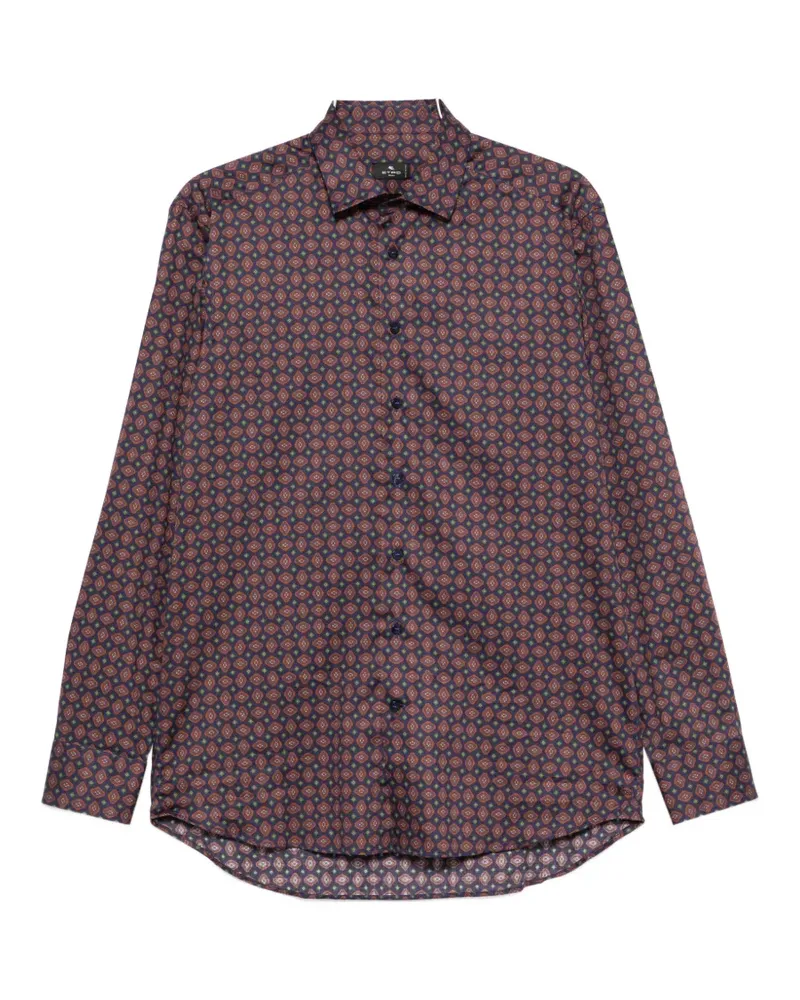 Etro geometric-print long-sleeve shirt - Blau Blau