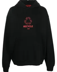 FourTwoFour on Fairfax Hoodie mit "Recycle"-Print Schwarz