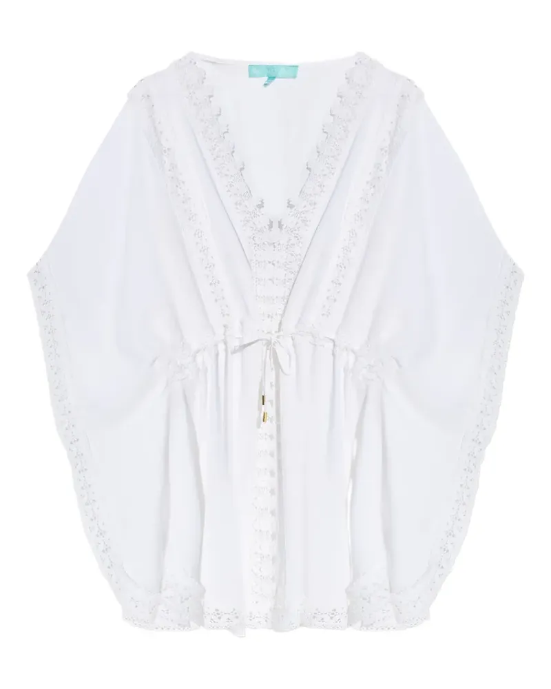 Melissa Odabash Evin Kaftan mit Spitzenbesatz - Weiß Weiß