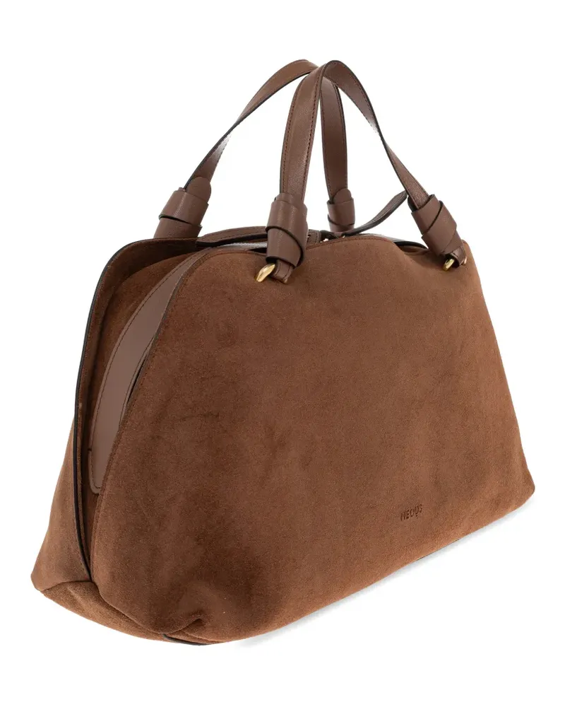 NEOUS handle suede tote bag - Braun Braun