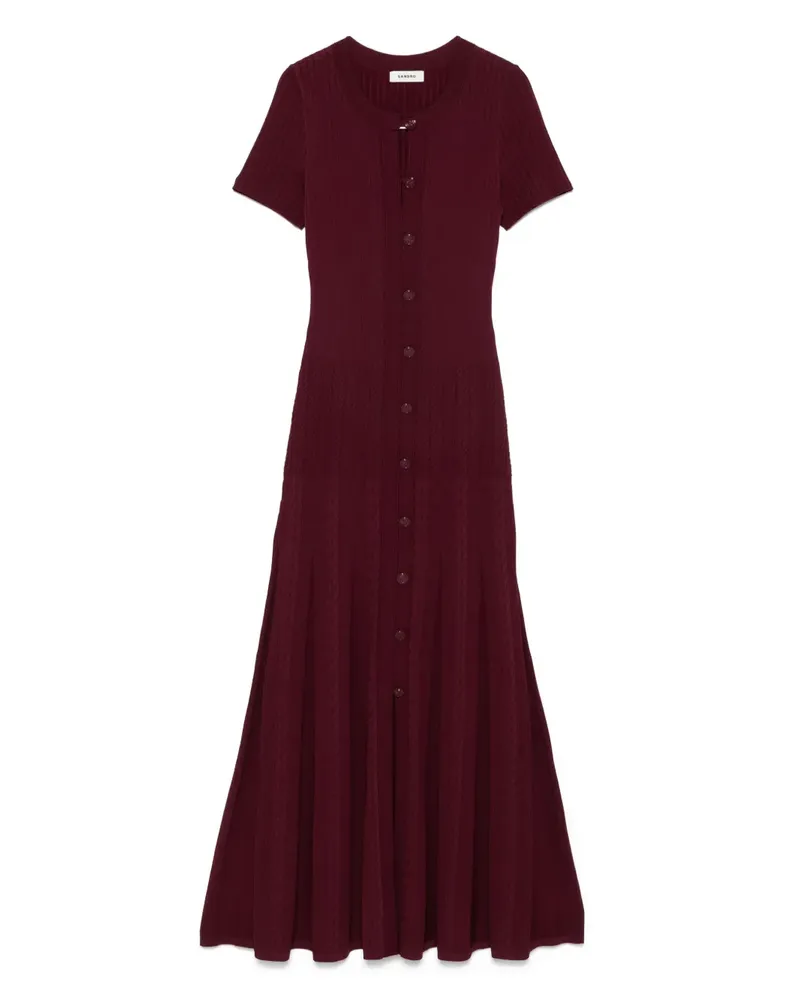 Sandro Gestricktes Midikleid - Rot Rot