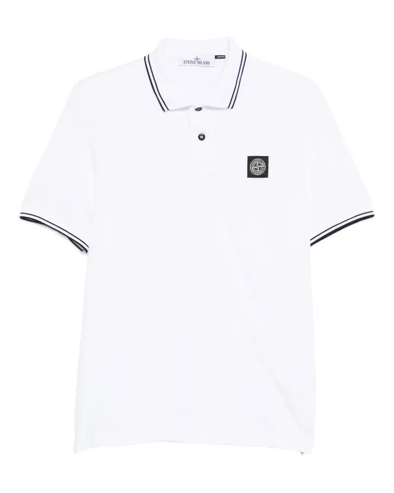 Stone Island Poloshirt mit Kontrastdetail - Weiß Weiß