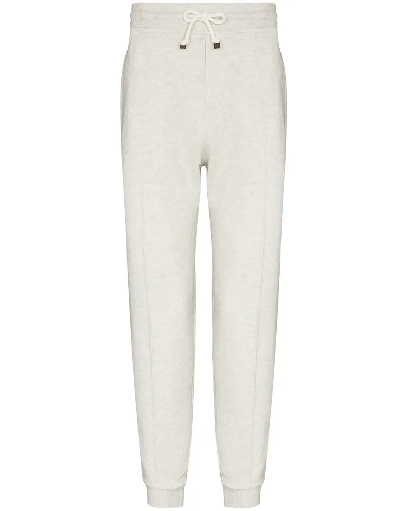 Brunello Cucinelli Tapered-Jogginghose mit Kordelzug - Weiß Weiß