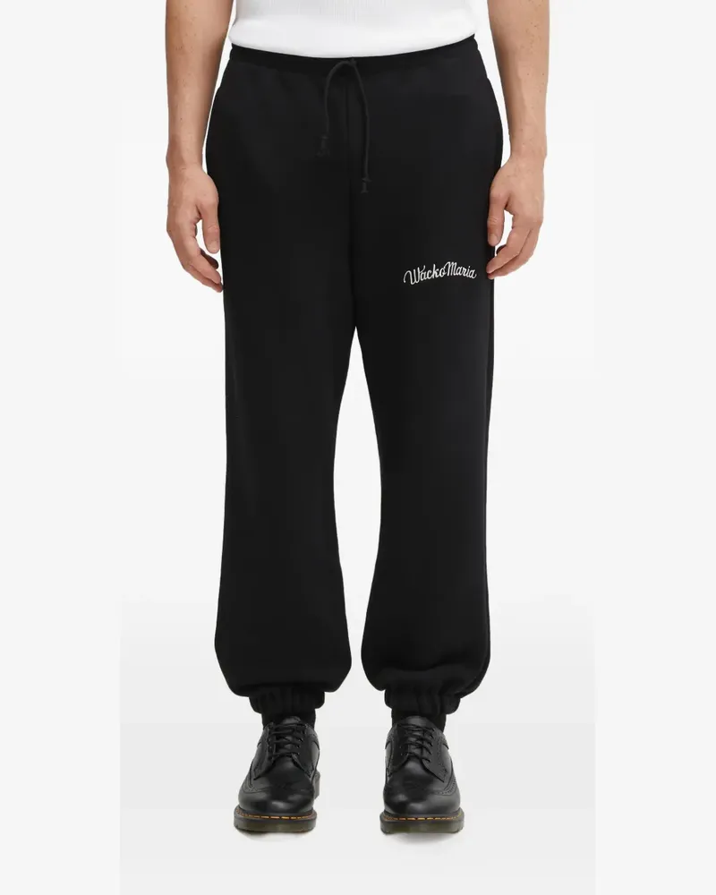 Wacko Maria drawstring logo-detail track pants - Schwarz Schwarz